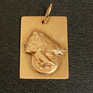RESERVED Finely detailed Fortuna pendant in 10K solid gold